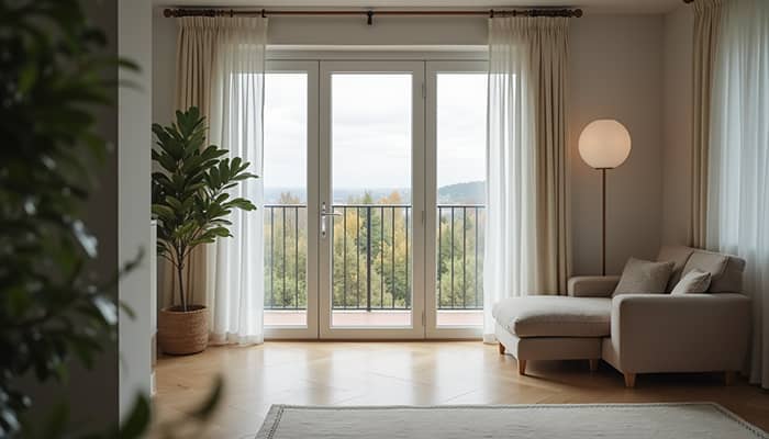 Eye-level view of a modern window installed in a residential home